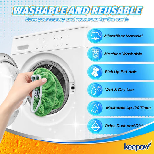KEEPOW Reusable Wet Pads Refills, 12 Pack Compatible with Swiffer Sweeper Mop for Hardwood Floor Cleaning