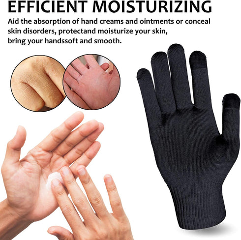 MIG4U Moisturizing Beauty Gloves Touch Screen Overnight Sleeping Glove for Men SPA, XL Black