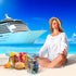 Y1tvei Clear Beach Cruise Lotion Toiletry Bag, Waterproof PVC Cosmetic Bag for Sunscreen Travel Makeup, Organizer Pouch
