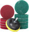 3 Inch Drill Brush Power Scouring Pads, Heavy Duty Household Cleaning Kit with 5 Red & 5 Stiff Green Pads