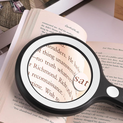 20X 30X Coin Magnifier, USB Rechargeable Lighted Handheld Magnifying Glass for Currency, Seniors, Reading, Crafts