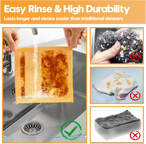 Phafaloop 16 Pcs Multipurpose Wire Dishwashing Rags, Upgraded Dual-Sided Non Scratch Wire Dishcloth, Reusable Metal