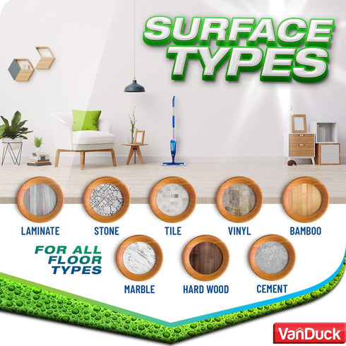 VanDuck Microfiber Mop Pads for Hardwood Floor Compatible with Bona Mop (3 Pack) - 18 Inch