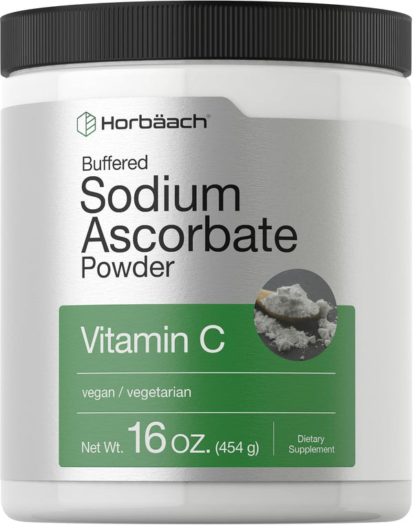 Horbaeach Buffered Sodium Ascorbate Vitamin C Powder - 16 oz Vegan, Non-GMO Supplement