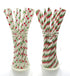 Set (50 Pack) Christmas Party Suppies of Straws - Holiday Straws, Christmas Dinnerware, Red & Green Paper Party Straws