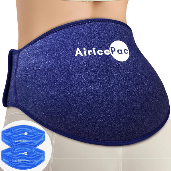 Ice Pack for Back Pain Relief, 2 Pack Reusable Gel Lower Back Wrap, Cold Compress Therapy for Lumbar Injuries