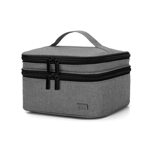LUXJA Essential Oil Carrying Case - Holds 30 Bottles (5ml-30ml), Double-Layer Organizer, Gray