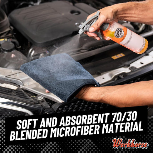 MIC35306 (16 16 (Pack 6) Chemical Guys Workhorse Professional Grade Microfiber Towel, Black in. x in.)