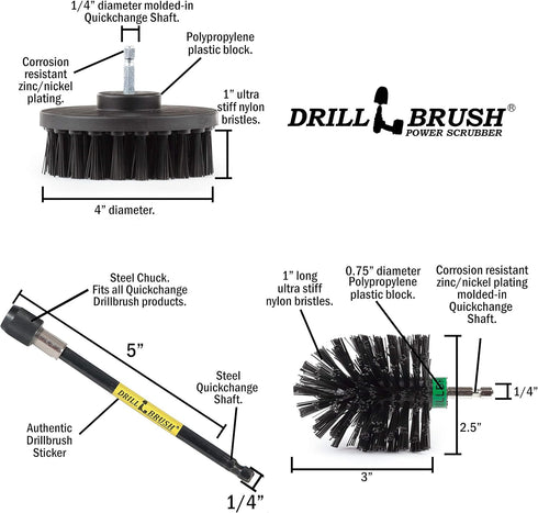 Power Scrubber Kit: Cordless Electric Spin Grill Brush Drill Set for BBQ, Fireplace Grates & More