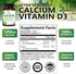 Calcium 1200 mg Plus Vitamin D3, Bone Health & Immune Support - Nature's Calcium Supplement with Extra Strength Vitamin D for Extra Strength Carbonate Absorption Dietary Supplement - 60 Tablets