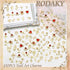 RODAKY 120PCS Gold Nail Charms, 3D Heart Crystal Rhinestone Rose Charms for Luxury Nail Decoration