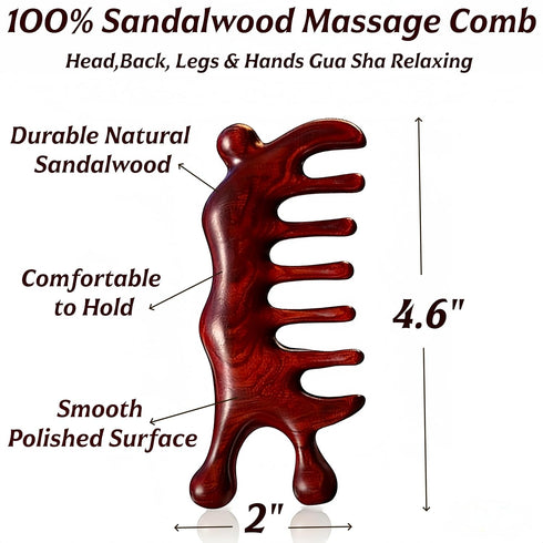 JBSYYXGS Wooden Scalp Massage Comb Sandalwood Gua Sha Head Massager for Stress Relief, Scalp Stimulation & Hair Care