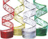 Christmas Wired Ribbon Set of 4: Red, Green, Gold, Silver/White Sheer Organza Glitter, 40 Yards Total, 10 Yards Each