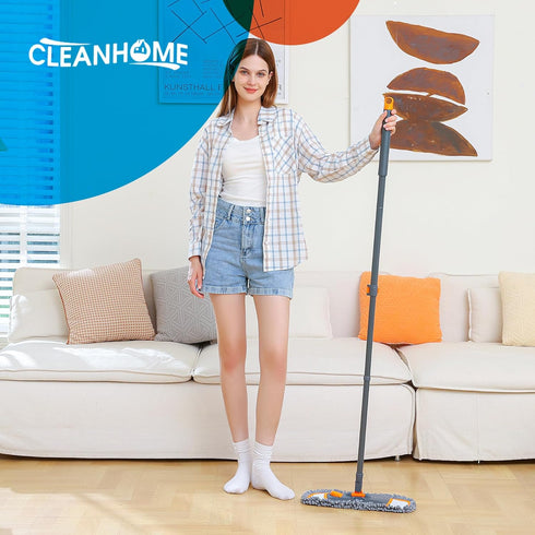 Mops for Floor Cleaning, 3 Washable Mop Pads, Extendable 55” Long Handle, Multifunction Dust Mop for Hardwood, Tile