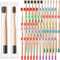 24 Pcs Kids Bamboo Toothbrushes, Soft Bristle Toddler Toothbrush, BPA Free, Individually Wrapped for Home Travel School