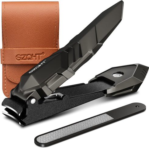 Ultimate Mess-Free Nail Clippers with Catcher: Durable Toe Nail Clippers for Men and Women, Fingernail Cutter with File
