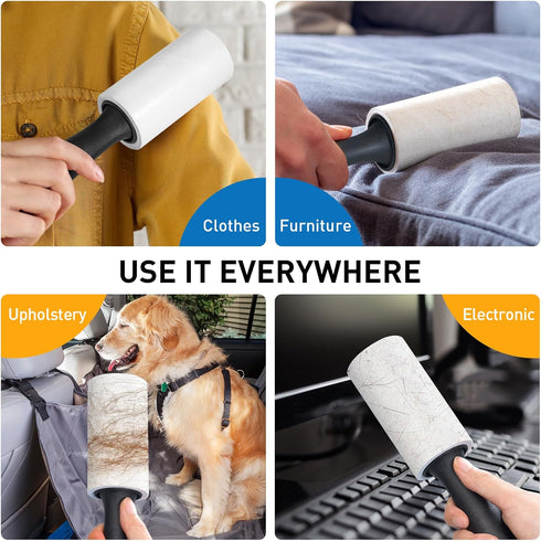 Lint Rollers for Pet Hair - Extra Sticky, 220 Sheets Lint Roller with 1 Handle and 2 Refills for Couch, Clothes