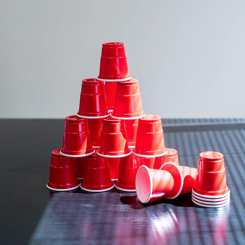 EDI Disposable Red Plastic Mini Party Shot Glasses, 2 oz, 40 Count
