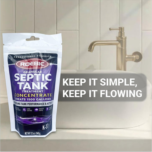 Roebic K-37-BAG Granular Septic Tank Treatment - 12 Ounces, Environmentally Friendly Bacteria Enzymes