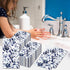 100 Blue Floral Paper Napkins - Disposable Spring Flower Guest Napkins for Party, Kitchen, Wedding, Baby Shower