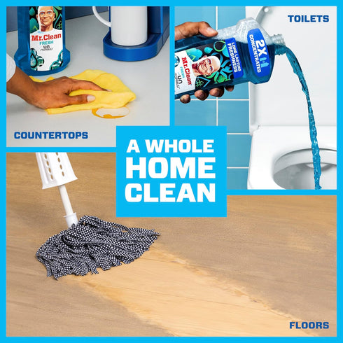 Mr. Clean 2X Concentrated Multi Surface Cleaner with Unstopables Fresh Scent, 41 fl oz
