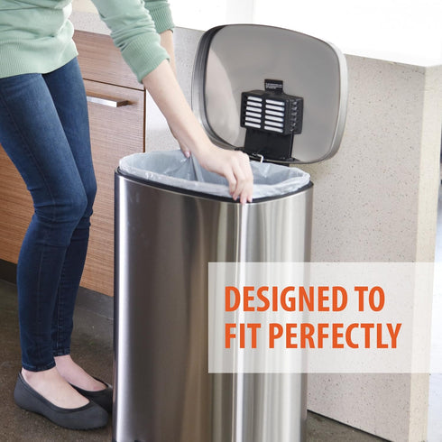 iTouchless Tall Trash Bags, Fits 8 Gallon Garbage Can, Strong Kitchen Bin Liners, 40 Count, Clear