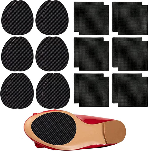 24Pcs Non-Skid Shoe Pads, Anti-Slip Rubber Grips for High Heels, Self-Adhesive, Noise Reduction for Men & Women's Shoes