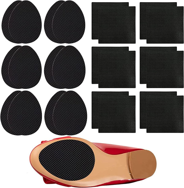 24Pcs Non-Skid Shoe Pads, Anti-Slip Rubber Grips for High Heels, Self-Adhesive, Noise Reduction for Men & Women's Shoes