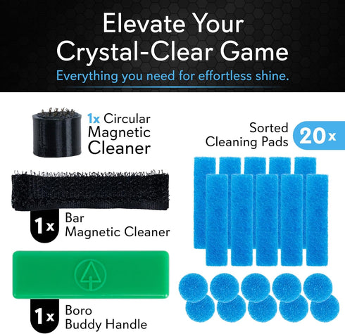 Magnetic Glass Cleaner BoroBuddy Pro | Cleans Hard to Reach Stains on Glass, Ceramic, Metal Pieces of All Shapes