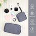 MAGEFY 2 Pcs Corduroy Makeup Bag Set, Mini Big Travel Pouch with Slip-in Pockets, Eco-Friendly, Black