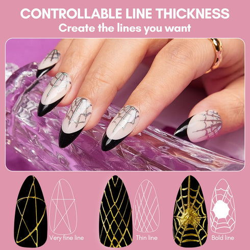 Makartt 3D Clear Spider Gel for Nail Art, Elastic Gel Nail Paint for Drawing, Soak Off UV LED Gel Polish for DIY Nail