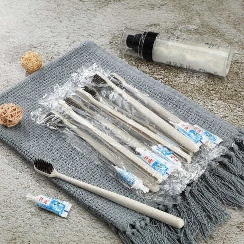 Uiifan 250 Sets Disposable Toothbrushes Bulk with Individually Wrapped Toothpaste, Travel Toothbrush Set for Home, Hotel
