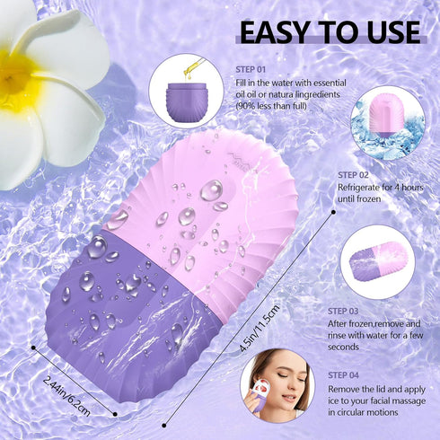 Ice Roller for Face and Eye, Silicone Ice Facial Roller for Shrink Pores, Reduce Puffiness, Reusable Ice Cube Roller