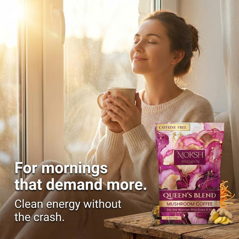 Moksh Premium 2000mg Immune 30 Mushroom Coffee Instant Mushroom Coffee for Women with Reishi, Maitake, Chaga