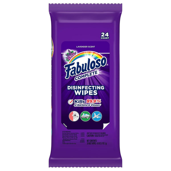 Fabuloso Complete Disinfecting Wipes, Lavender Scent, 24 Count