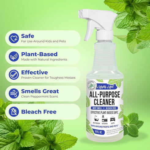 Mighty Mint All-Purpose Cleaner, Non-Toxic Spray for Home, Kitchen, and Bathroom with Natural Peppermint Scent
