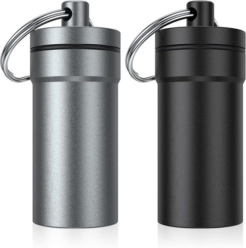 Portable Ear Plug Carrying Case, Urekt Waterproof Metal Earplug Keychain Container Holder (2 Pack)