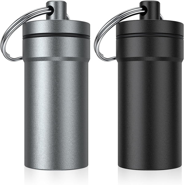 Portable Ear Plug Carrying Case, Urekt Waterproof Metal Earplug Keychain Container Holder (2 Pack)