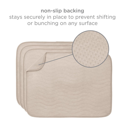 Pack 4 Ubbi Washable Underpads, Waterproof Reusable Heavy Absorbency Incontinence Pads for Kids, Adults, Elderly
