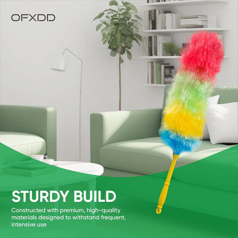 OFXDD Pack 2 Dust Cleaner for Ceiling and Furniture - of - Rainbow Plastic Fiber Duster - Cleaning Rainbow Plastic Tool