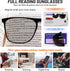 MARE AZZURO Large Square Reader Sunglasses, Men Outdoor Sun Reading Glasses, Black, 1.25