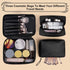 MAANGE Large Makeup Bag with 2pcs Small Bags, Portable Leather Travel Set for Women and Girls, Black