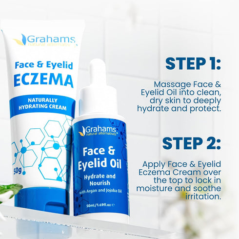 Inflammation (1 50g) Grahams Natural Face & Eyelid Eczema Cream - Treatment for Eczema, Dermatitis, Itch Relief