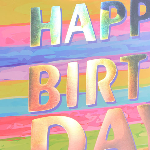 13" Large Birthday Gift Bag with Tissue Paper and Greeting Card, Colorful Gift Bag for Kids, Women, Mom