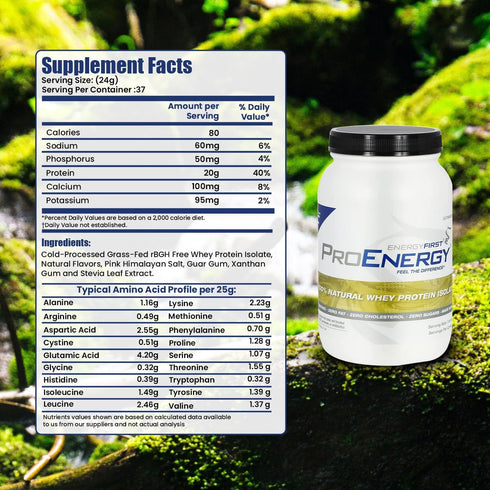 EnergyFirst Vanilla Whey Protein Isolate - Grass-Fed, Gluten-Free | 2lb, 37 Servings
