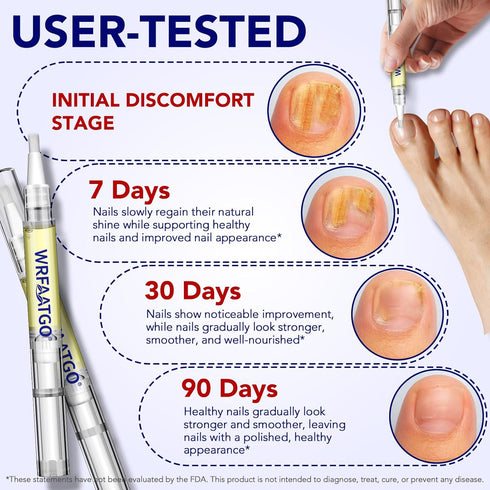 WRFAATGO 25% 4PCS Toenail Fungus Pen, Toenail Fungus Treatment Extra Strength, Undecylenic Acid for Fingernails