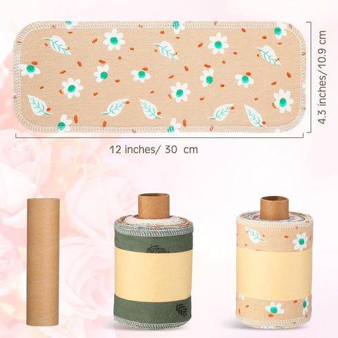 50 Pcs Reusable Toilet Washable Bidet Towels, Absorbent Cotton Paperless Towels Roll for Kitchen