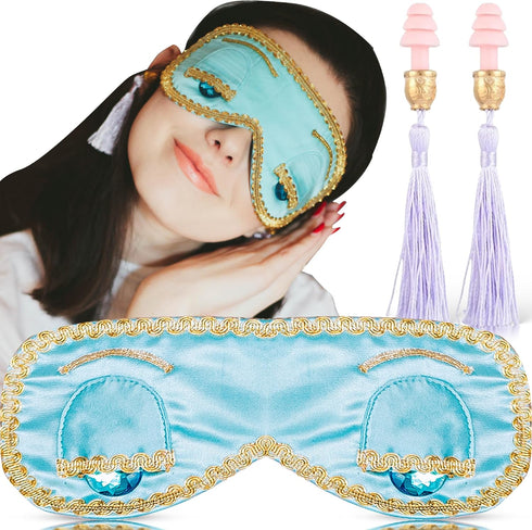 Utopiat Audrey Hepburn Style Silk Sleep Mask & Ear Plugs Set for Women | Cute Eye Mask Sleeping Beauty