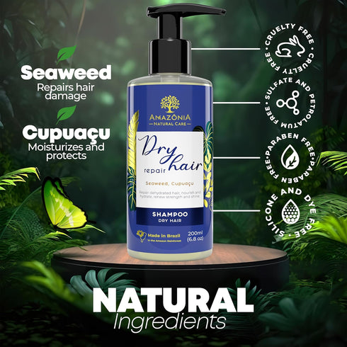 All Natural Hair Repair Shampoo - Moisturizing Shampoo for Dry Hair, 6.8oz, Paraben & Sulfate-free