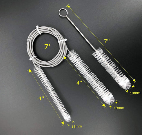 Brush Diameter 15mm 19mm -CPAP Tube Cleaning Brush-Suitable for Most CPAP Hose Type (Clear)